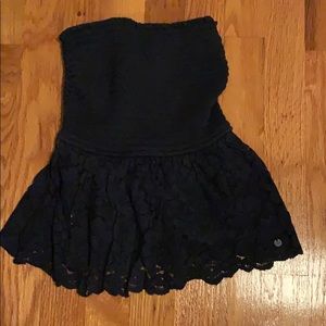 Navy Tube Top with Lace